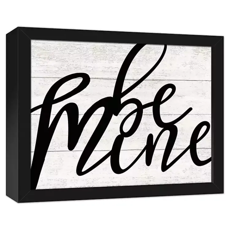 Kirklands Home Be Mine Framed Canvas Wall Plaque Black Sale