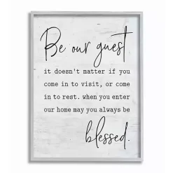 Kirklands Home Be Our Guest Framed Wall Plaque White Hot