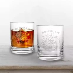 Kirklands Home Be Spooky Halloween Whiskey Glasses, Set of 2 Clear Online