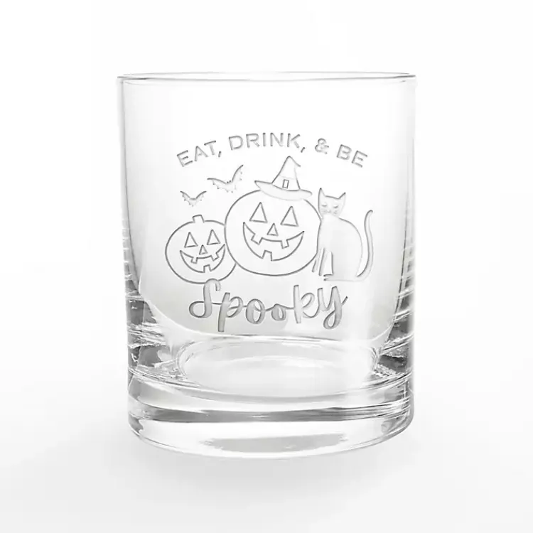 Kirklands Home Be Spooky Halloween Whiskey Glasses, Set of 2 Clear Online