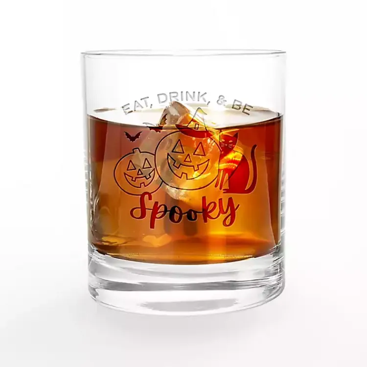 Kirklands Home Be Spooky Halloween Whiskey Glasses, Set of 2 Clear Online