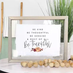 Fall>Kirklands Home Be Thankful Framed Wall Plaque White