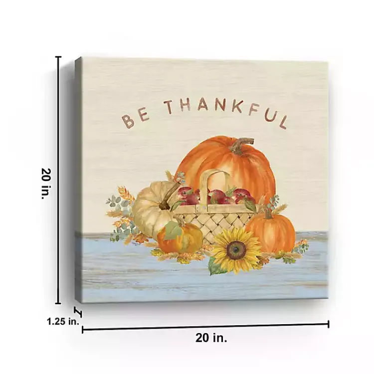 Fall>Kirklands Home Be Thankful Pumpkins Canvas Art Print, 20x20 in.