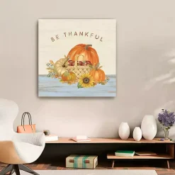 Fall>Kirklands Home Be Thankful Pumpkins Canvas Art Print, 30x30 in.