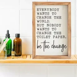 Kirklands Home Be The Change Framed Wall Sign