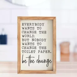 Kirklands Home Be The Change Framed Wall Sign