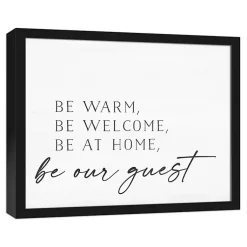 Kirklands Home Be Warm Be Welcome Framed Canvas Art Print Hot