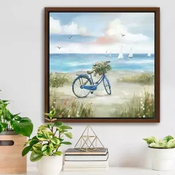 Kirklands Home Beach Bike Bliss Framed Canvas Art Print Discount