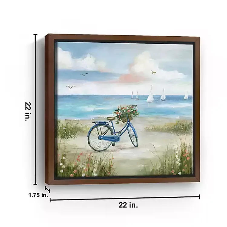 Kirklands Home Beach Bike Bliss Framed Canvas Art Print Discount