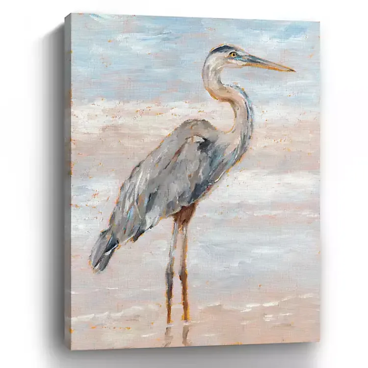 Kirklands Home Beach Heron I Giclee Canvas Art Print, 48x36 in. Blue Clearance