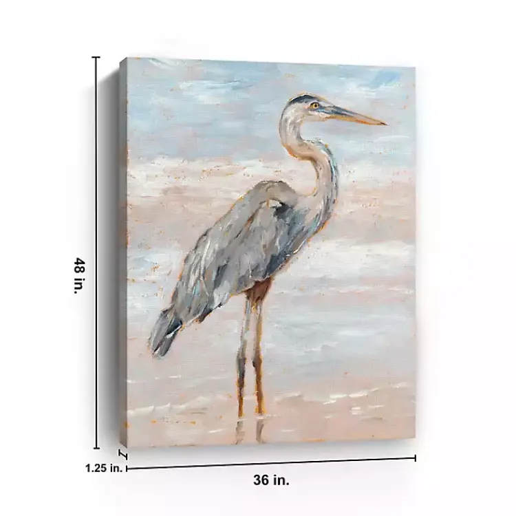 Kirklands Home Beach Heron I Giclee Canvas Art Print, 48x36 in. Blue Clearance