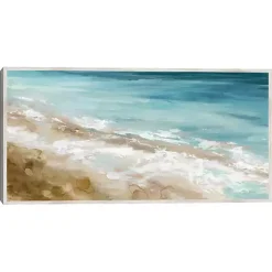 Kirklands Home Beach Waves Framed Canvas Art Print Blue