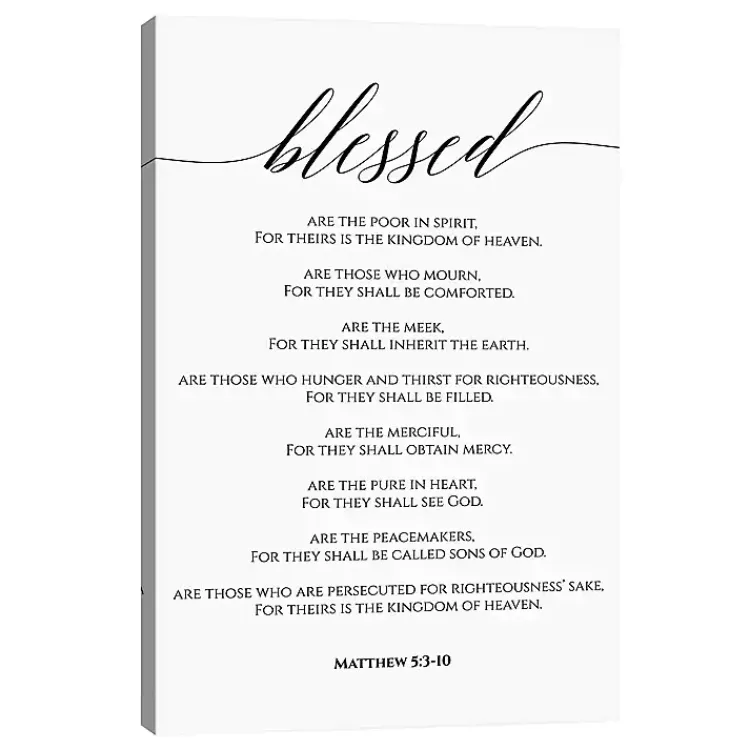 Kirklands Home Beatitudes Matthew 5:3-10 Canvas Art Print Outlet