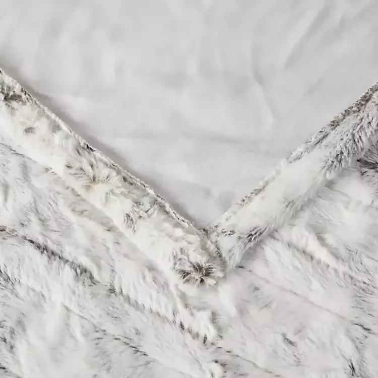 Blankets & Throws>Kirklands Home Beautyrest Marble Faux Fur Oversized Heated Throw White
