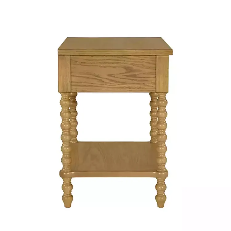 Kirklands Home Beckett Camel Oak Wood Nightsd Tan Clearance