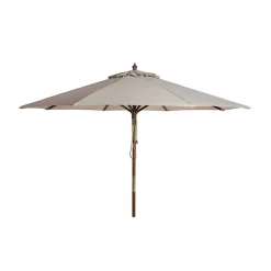 Kirklands Home Beige 9 ft. Eucalyptus Outdoor Umbrella Tan Hot