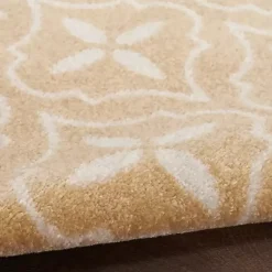 Kirklands Home Beige & Ivory Quatrefoil Indoor/Outdoor Runner Clearance