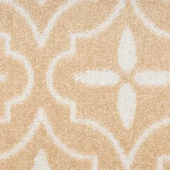 Kirklands Home Beige & Ivory Quatrefoil Indoor/Outdoor Runner Clearance