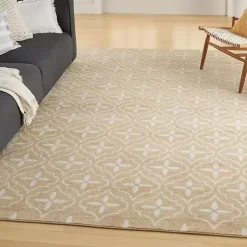 Kirklands Home Beige & Ivory Quatrefoil Indoor/Outdoor Rug, 5x7 Best