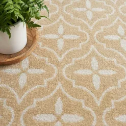 Kirklands Home Beige & Ivory Quatrefoil Indoor/Outdoor Rug, 5x7 Best