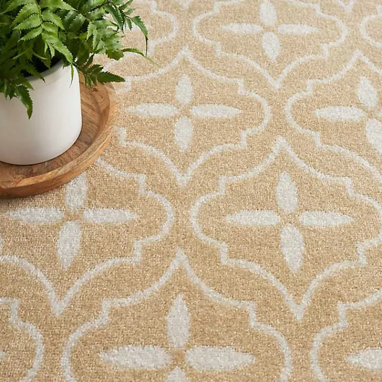 Kirklands Home Beige & Ivory Quatrefoil Indoor/Outdoor Rug, 8x10 Discount