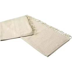 Blankets & Throws>Kirklands Home Beige and White Stripes Cotton Throw Tan