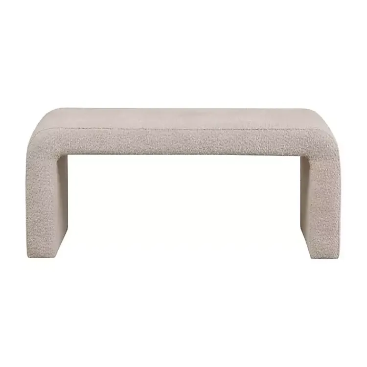 Kirklands Home Beige Boucle Waterfall Bench Brown Online