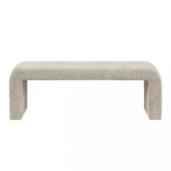 Kirklands Home Beige Boucle Waterfall Bench, 52 in. Brown Discount