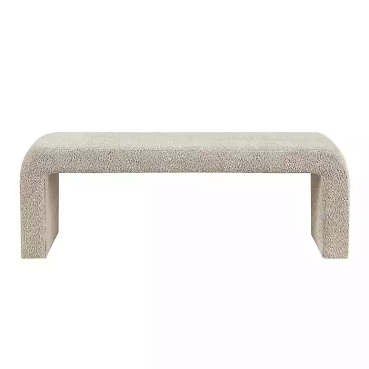 Kirklands Home Beige Boucle Waterfall Bench, 52 in. Brown Discount
