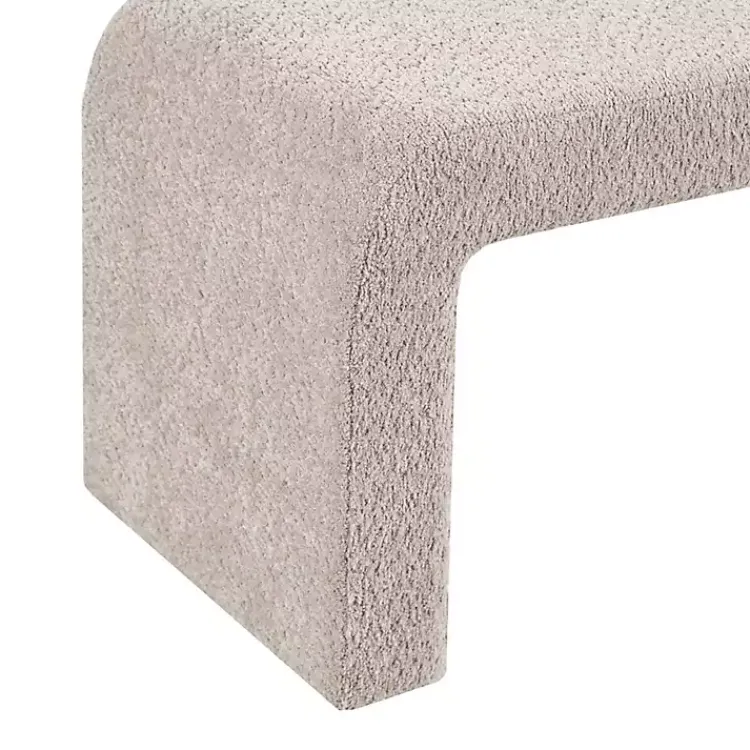 Kirklands Home Beige Boucle Waterfall Bench, 52 in. Brown Discount