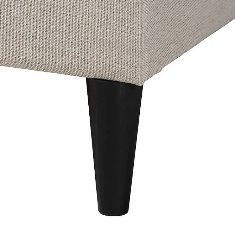 Kirklands Home Beige Button Tufted Headboard Queen Bed Frame Tan Clearance