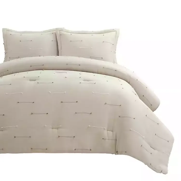 Kirklands Home Beige Clip Jacquard 3-pc. King Comforter Set Tan New