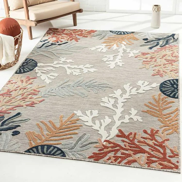 Kirklands Home Beige Coral Reef Area Rug, 5x7 Tan
