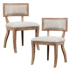 Kirklands Home Beige Curved Back Dining Chairs, Set of 2 White Outlet
