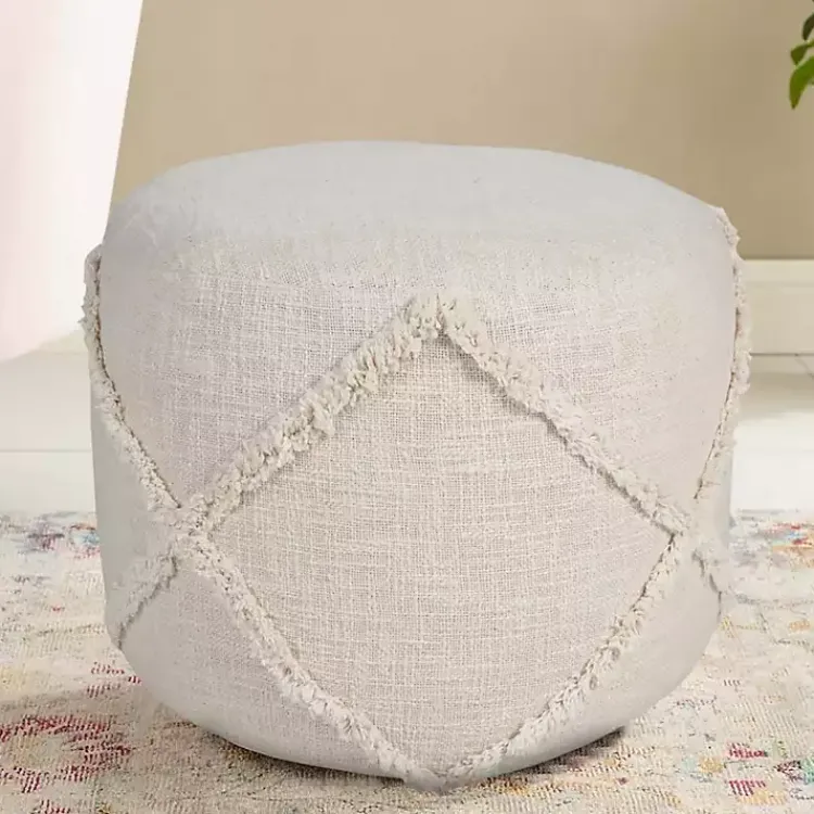 Poufs & Floor Cushions>Kirklands Home Beige Diamond Tufted Pouf Tan