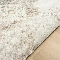 Kirklands Home Beige Faded Damask Area Rug, 5x7 Tan Hot