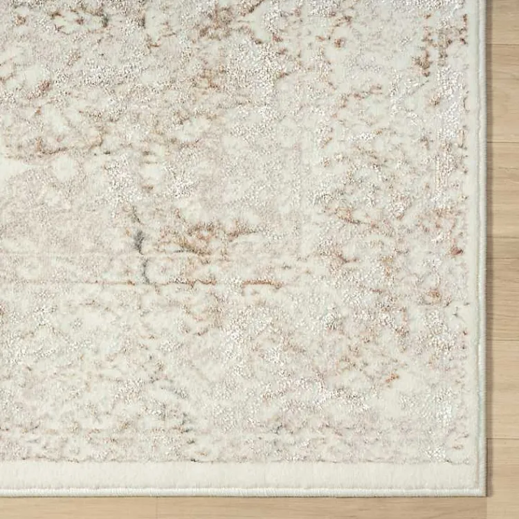 Kirklands Home Beige Faded Damask Area Rug, 7x9 Tan Online