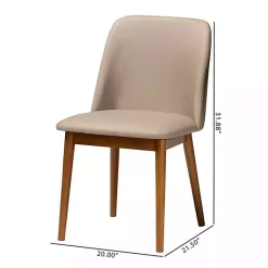 Kirklands Home Beige Faux Leather Modern Dining Chairs, Set of 2 Tan Sale