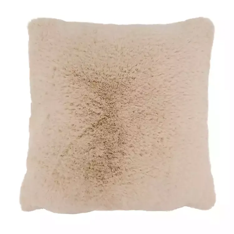 Pillows>Kirklands Home Beige Faux Rabbit Fur Pillow Tan