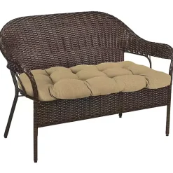 Kirklands Home Beige French Edge Outdoor Wicker Settee Cushion Tan Outlet