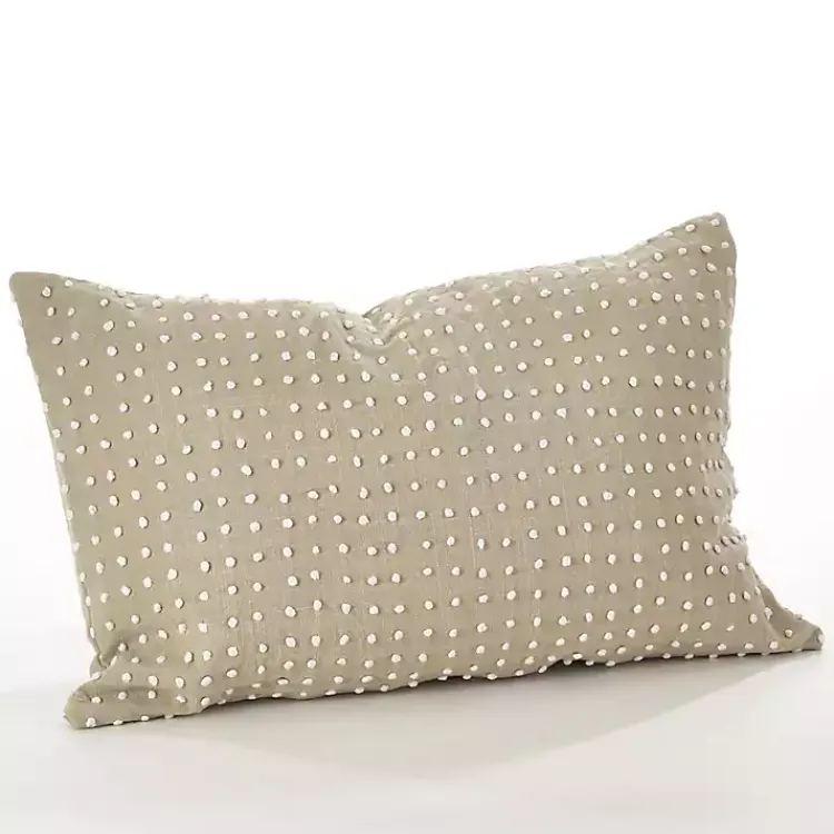Pillows>Kirklands Home Beige French Knotted Lumbar Throw Pillow Tan