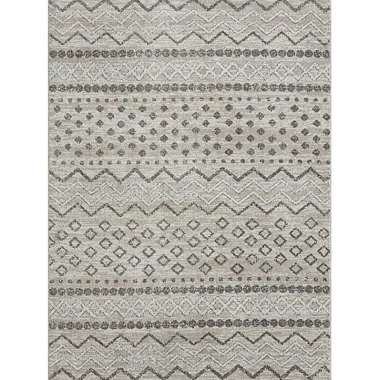 Kirklands Home Beige Geometric Stripe Washable Area Rug, 7x9 Hot