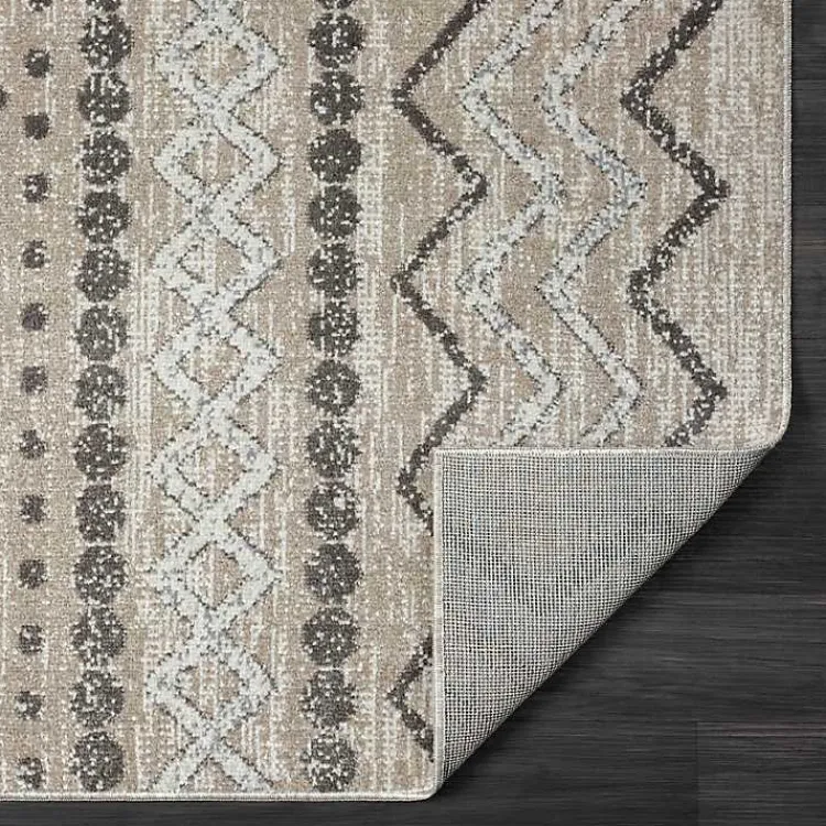 Kirklands Home Beige Geometric Stripe Washable Area Rug, 7x9 Hot
