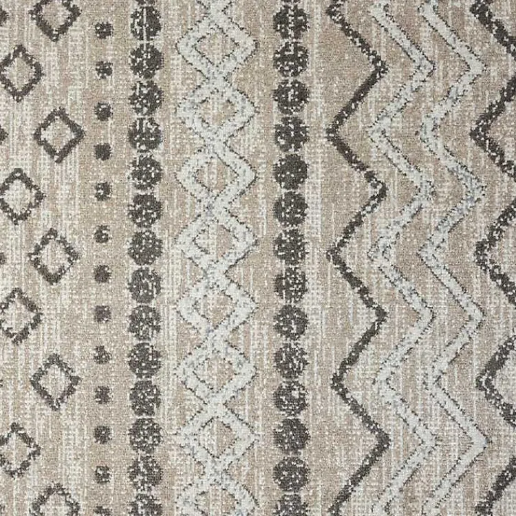 Kirklands Home Beige Geometric Stripe Washable Area Rug, 7x9 Hot