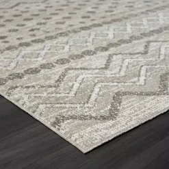 Kirklands Home Beige Geometric Stripe Washable Area Rug, 7x9 Hot