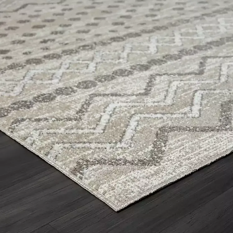 Kirklands Home Beige Geometric Stripe Washable Area Rug, 7x9 Hot