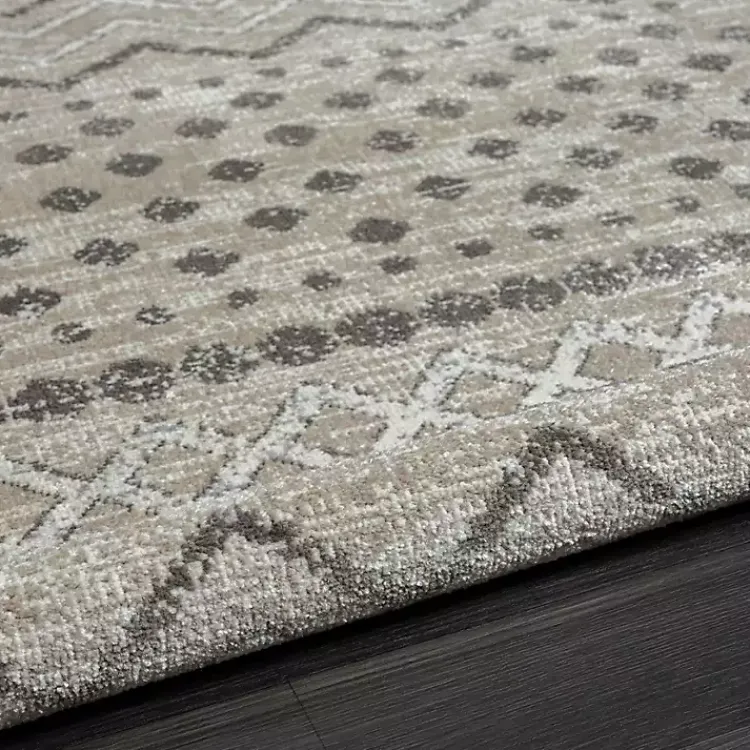 Kirklands Home Beige Geometric Stripe Washable Area Rug, 7x9 Hot