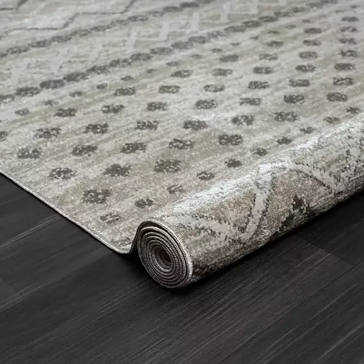 Kirklands Home Beige Geometric Stripe Washable Area Rug, 7x9 Hot