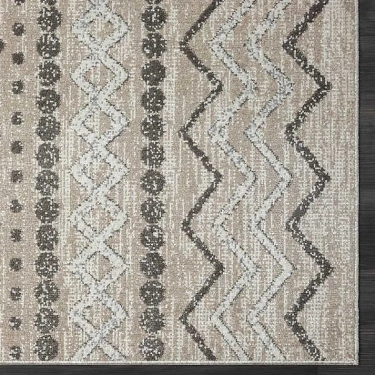 Kirklands Home Beige Geometric Stripe Washable Area Rug, 7x9 Hot