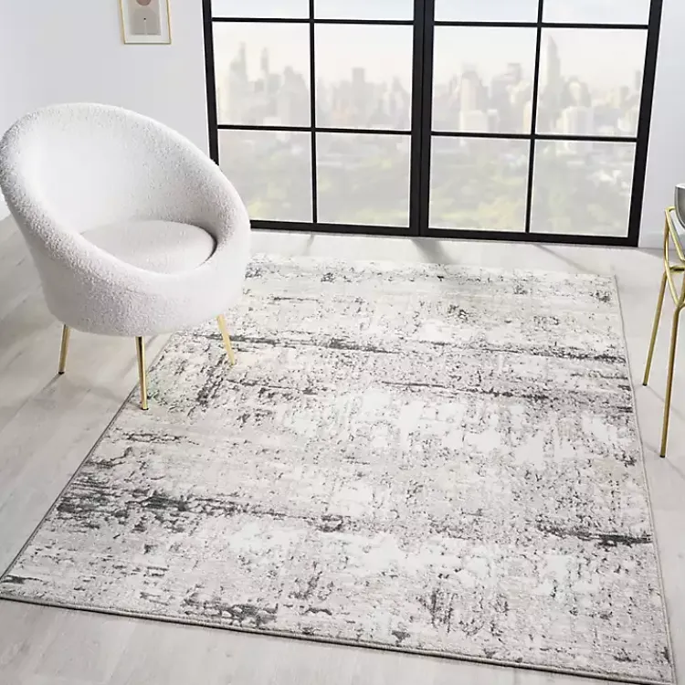 Kirklands Home Beige Gray Indoor Area Rug, 5x7 New